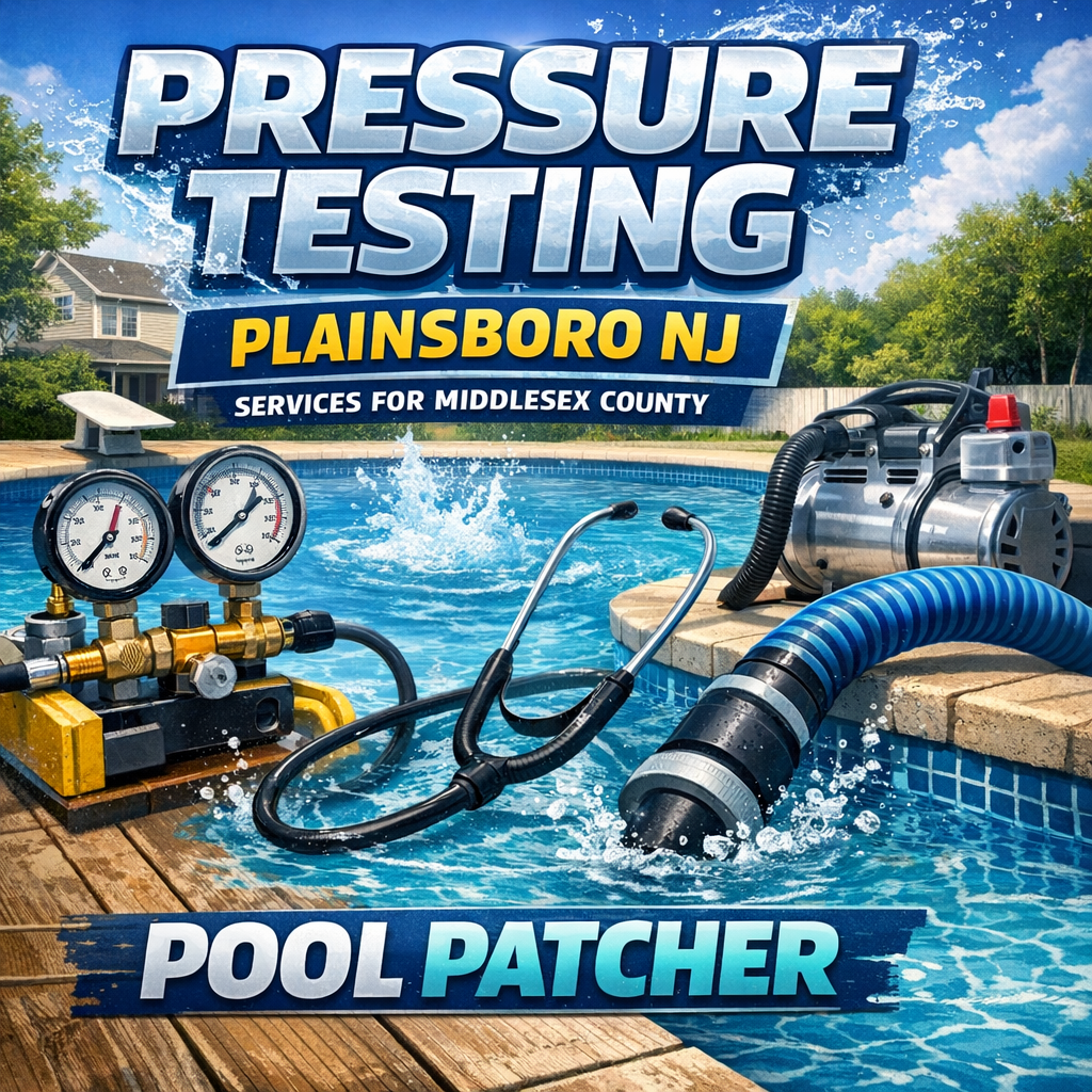 Technician performing pressure testing on plumbing pipes in a residential setting in Plainsboro, NJ.