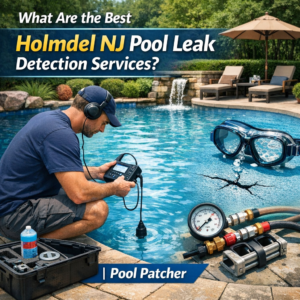 Technician using advanced equipment to detect pool leaks in Holmdel, NJ, ensuring precise and professional service.