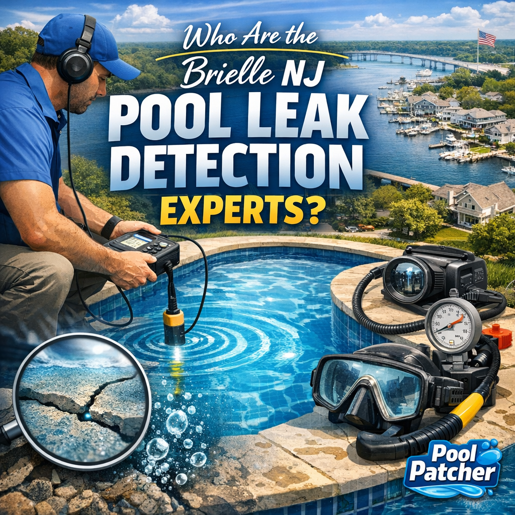 Pool leak detection experts in Brielle, NJ, using advanced equipment to locate a hidden pool leak.