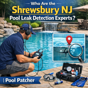Experts in Shrewsbury NJ use advanced tools to detect leaks in a residential swimming pool accurately.