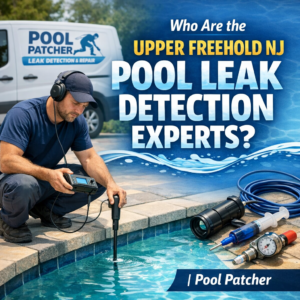 Technicians using specialized equipment to detect and repair pool leaks in Upper Freehold, NJ.