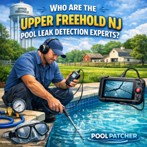 Technician uses advanced equipment to detect and repair a pool leak in Upper Freehold, NJ.